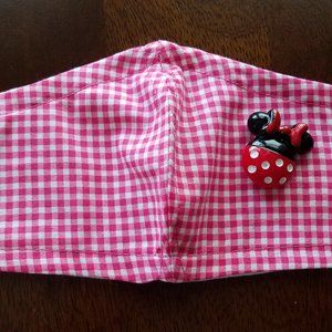 Face Mask KIDS Small Plaid Removable Minnie Mouse